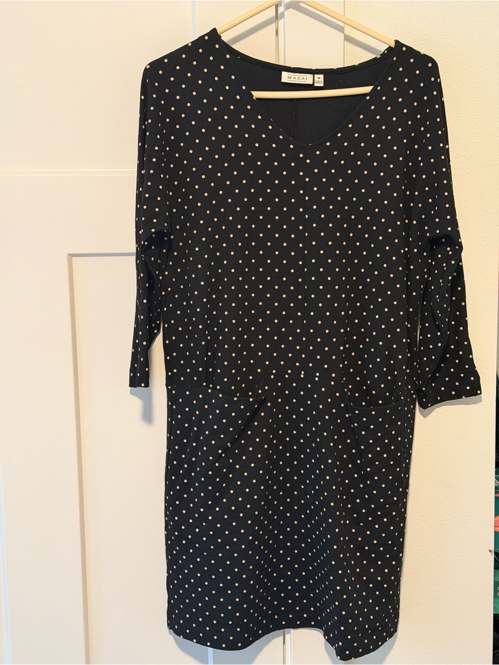 Masai Black Polka Dot Long Sleeve Dress